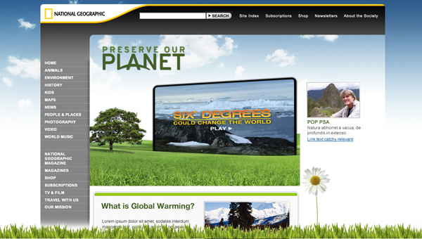 National Geographic: Preserve Our Planet microsite