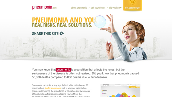Pfizer: Pneumonia Campaign(Unbranded) micrositee